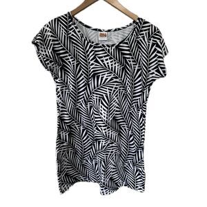 Hula Bay Juniors Hawaiian Tropical Palm Leaves Stretch Mini T-Shirt Dress S